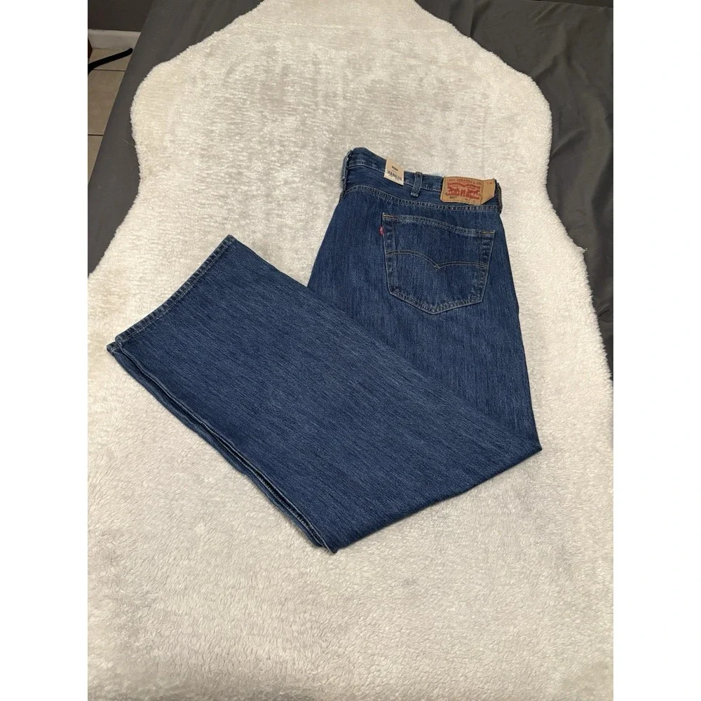 New Levi's 501 Original Straight Button Fly Blue Denim Jeans 48x32 B&T NWT Pants
